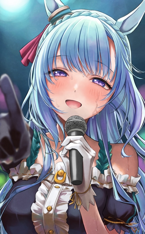 Mejiro Ardan singing into a microphone, Uma Musume Pretty Derby fan art