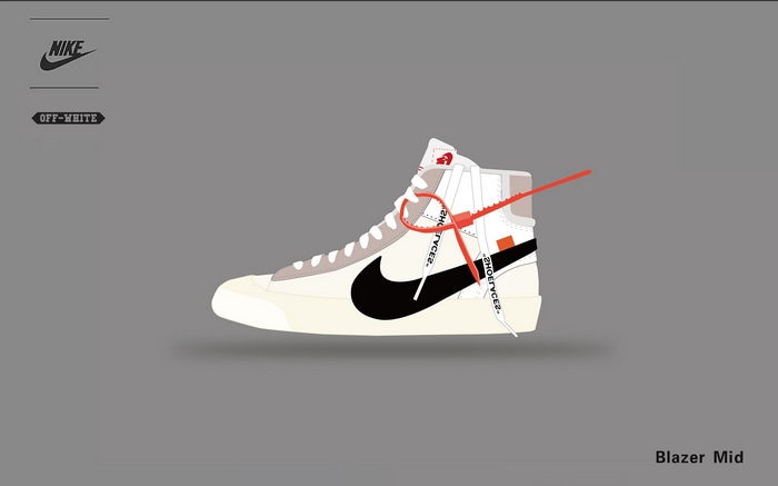 Nike Off-White Blazer Mid Shoe Illustration