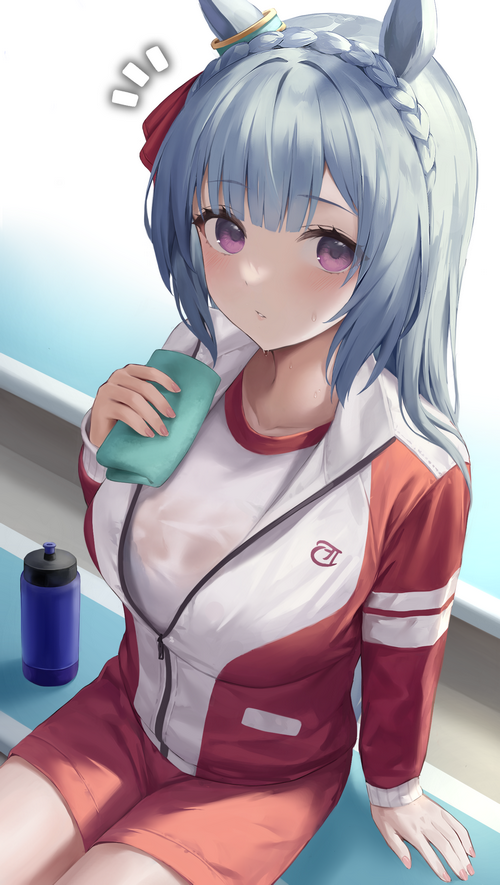 Mejiro Ardan from Uma Musume Pretty Derby sweating