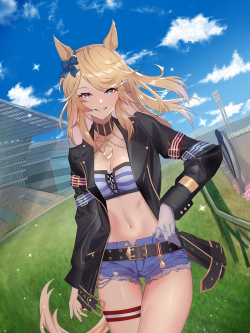 Anime girl with animal ears and tail