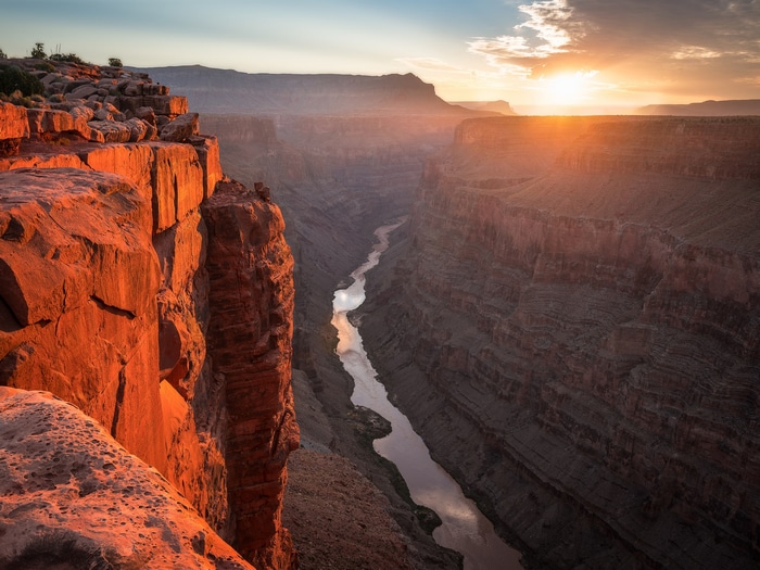 Grand Canyon at sunset with Colorado River
