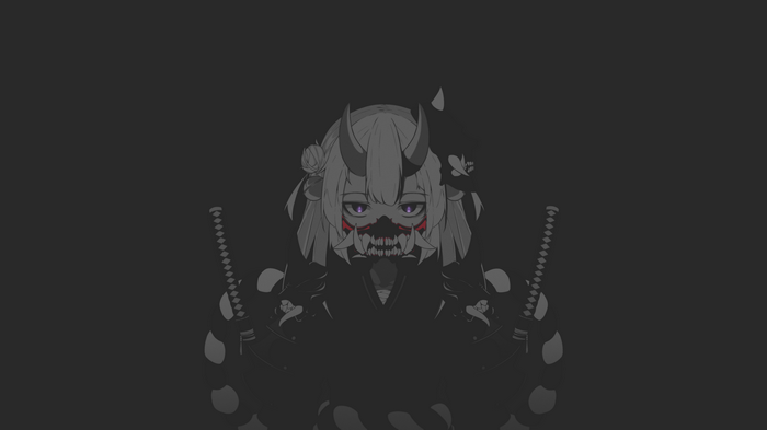 4K Fan Art of Nakiri Ayame with Katanas
