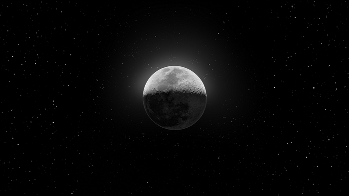 The Moon and Stars in Space