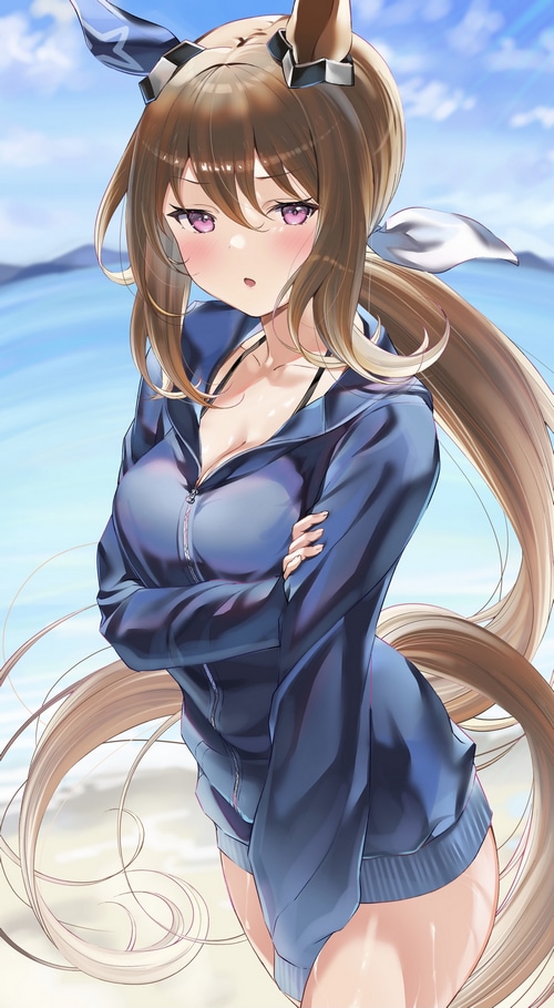 Admire Vega from Uma Musume Pretty Derby on a Beach