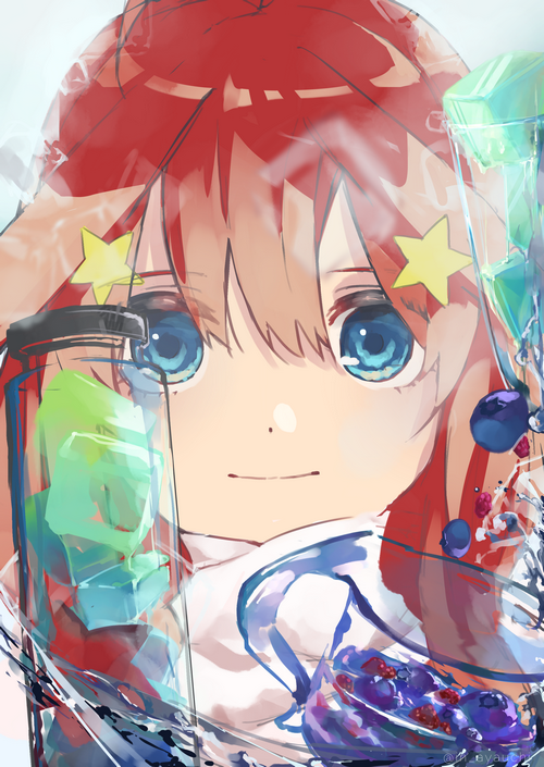 Nakano Itsuki from 5-toubun no Hanayome with blueberries