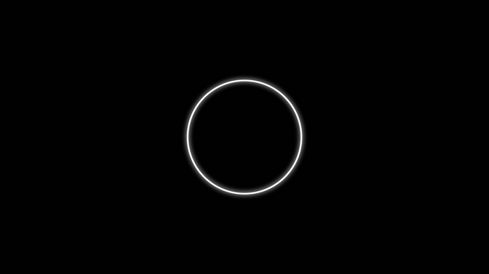 Minimalist white circle on black background