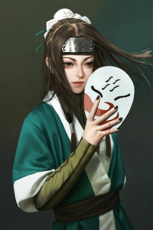Naruto Fan Art of Haku Holding a Mask