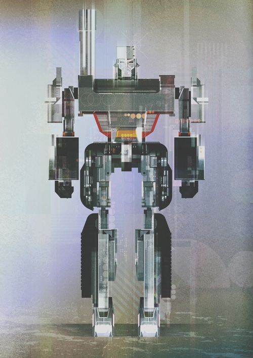 Megatron robot illustration by James Gilleard