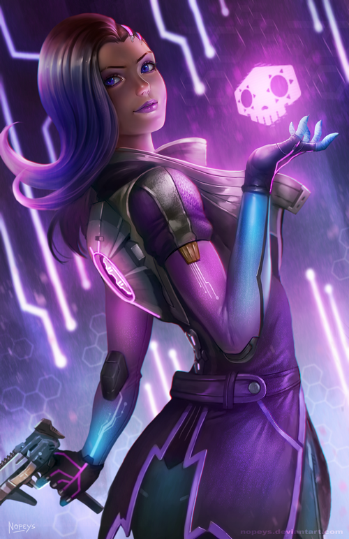 Sombra from Overwatch fan art by Nopeys