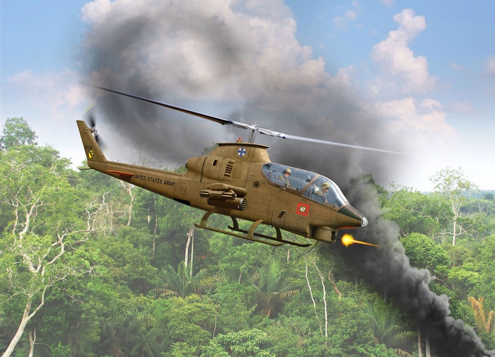 Bell AH-1 Cobra Attack Helicopter in Jungle