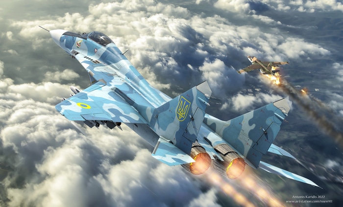 Ukrainian Air Force MiG-29 and SU-25 in combat