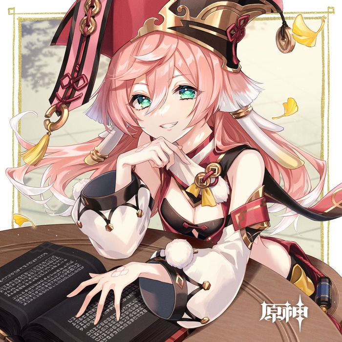 Yanfei from Genshin Impact reading a book