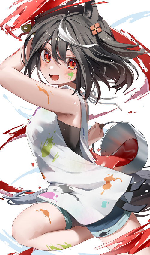 Kitasan Black covered in paint, Uma Musume Pretty Derby fan art