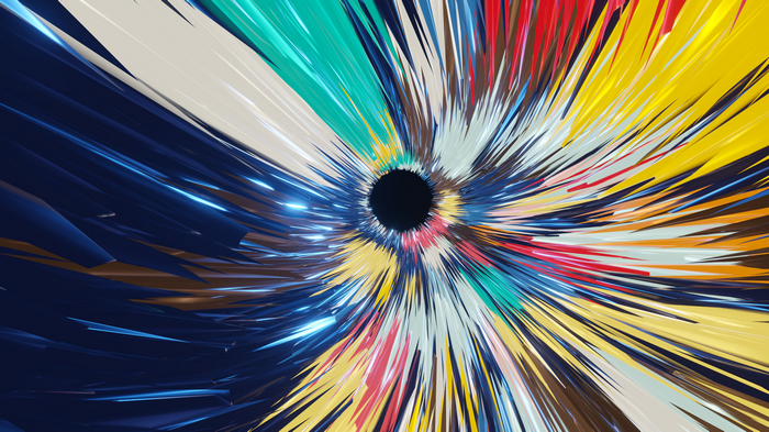 4K abstract explosion of colorful shards