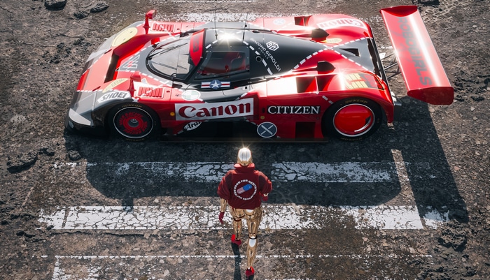 4K Robot and Mazda 787B car fan art