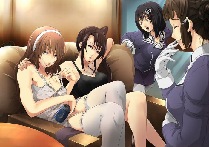 Kantai Collection fan art of Nachi, Haguro, and Ashigara
