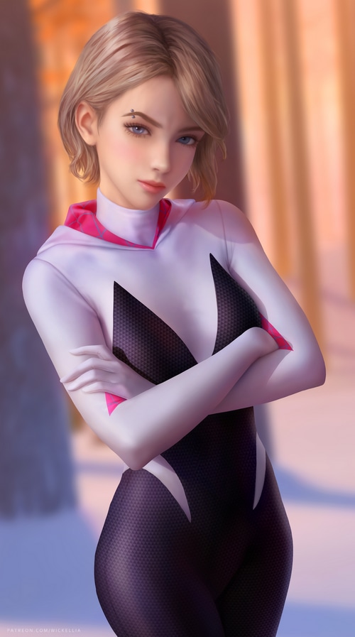 4K fan art of Gwen Stacy as Spider-Gwen