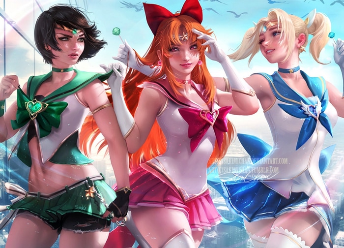 Powerpuff Girls as Sailor Moon characters