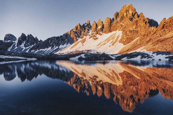 4K Mountains Reflected in Water