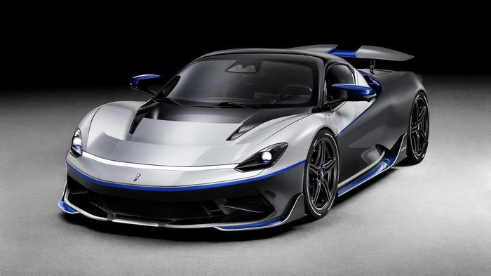 4K Silver Pininfarina Battista Sports Car