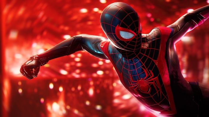 Miles Morales in his Spider-Man suit