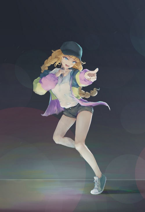 Tsukimi Eiko from Paripi Koumei singing