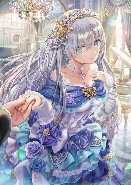 Anastasia from Fate/Grand Order in a blue dress