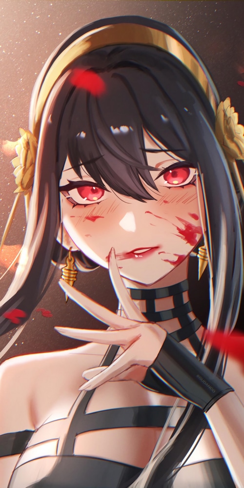 Yor Forger covered in blood, Spy x Family fan art