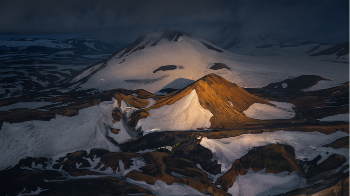 4K Iceland Mountains Landscape at Sunset