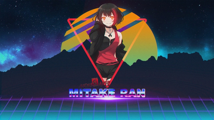 Mitake Ran BanG Dream! Retro Synthwave Art
