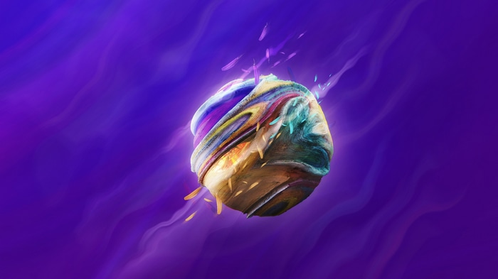 Abstract colorful planet with feathers in space