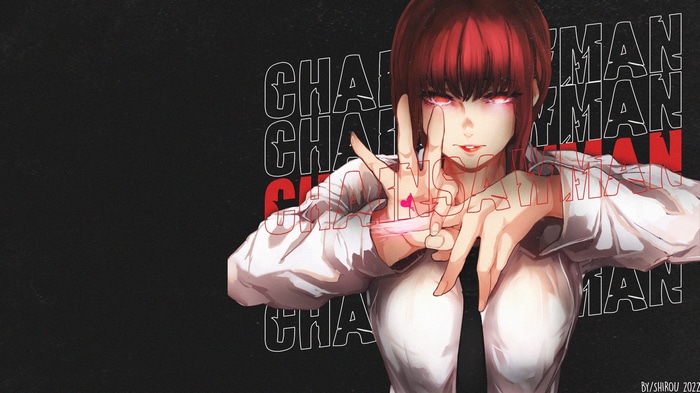Makima from Chainsaw Man with glowing eyes