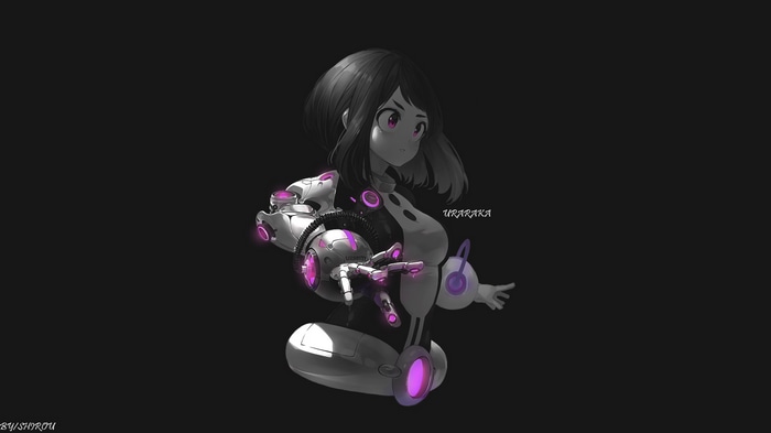 Uraraka Ochako in a futuristic suit