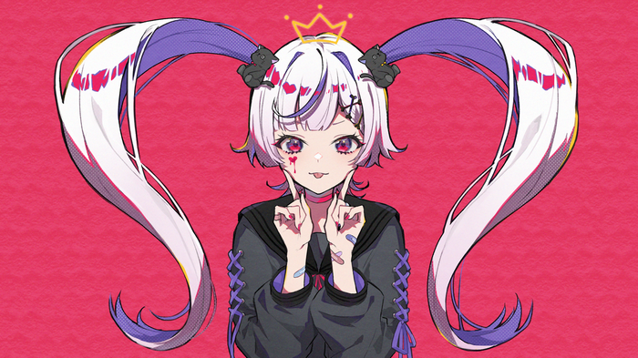 Anime girl with pigtails and crown