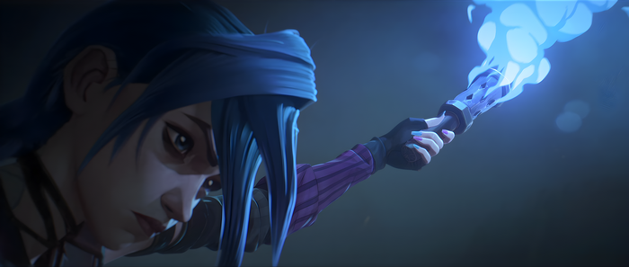 4K Arcane Jinx holding a glowing weapon