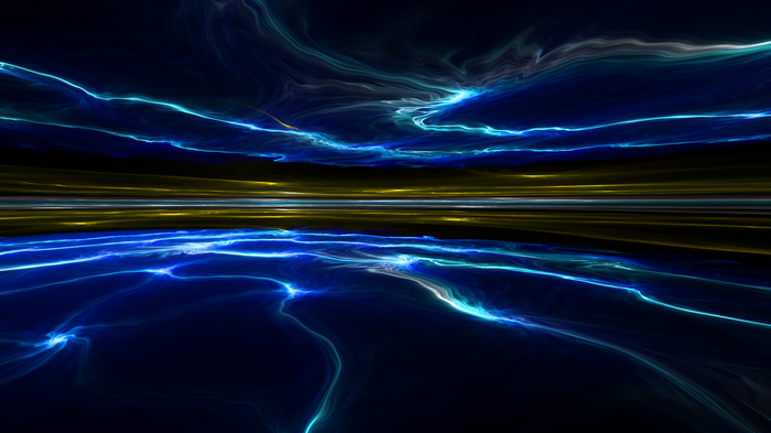 Abstract blue and yellow light streaks