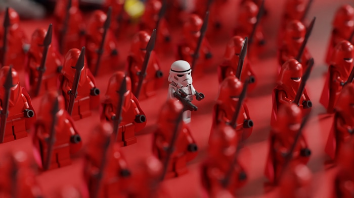 LEGO Star Wars Stormtrooper among Imperial Guards