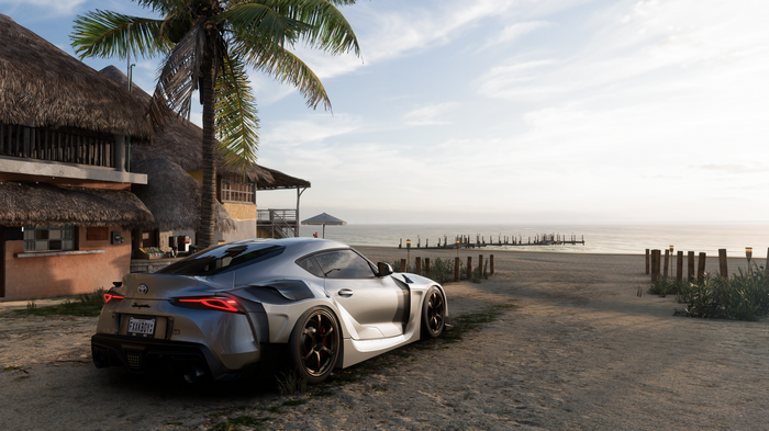 Forza Horizon 5 Silver Sports Car on Beach