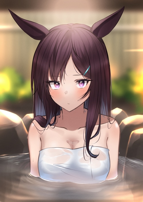 Mejiro Dober in a Hot Spring