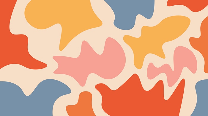 Abstract organic shapes in warm colors