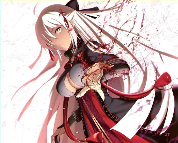 Okita Soji from Fate/Grand Order with blood