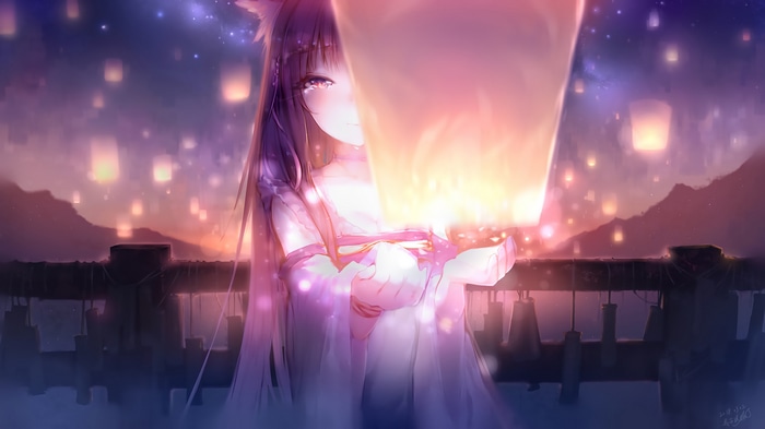 Girl with Lanterns and Tears