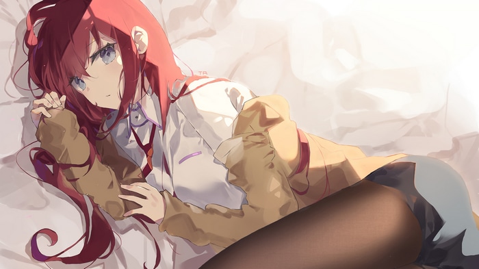 Makise Kurisu from Steins;Gate lying down