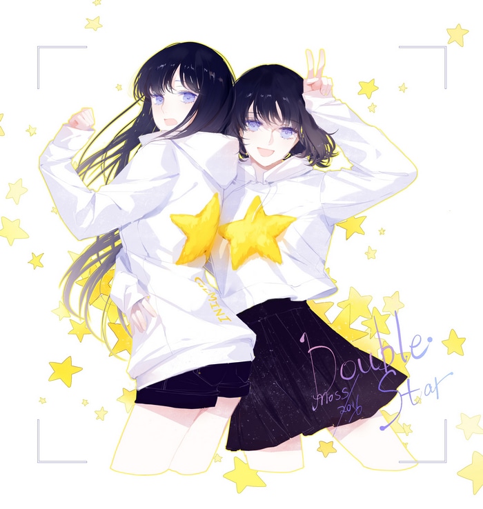 Fan art of twins with stars