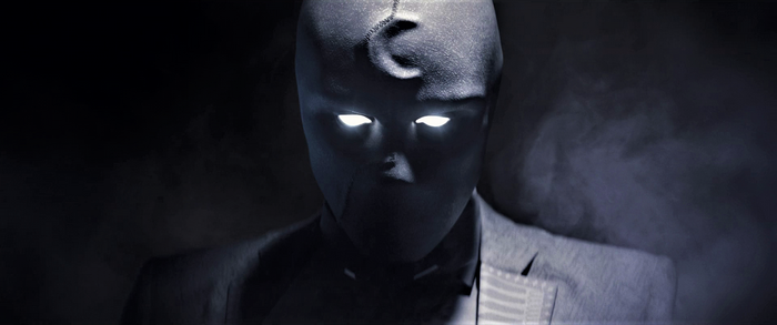 Moon Knight in a Suit with Glowing Eyes