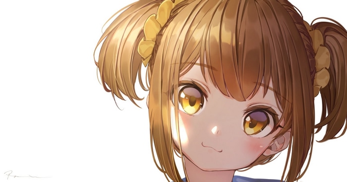 Popuko anime girl with pigtails