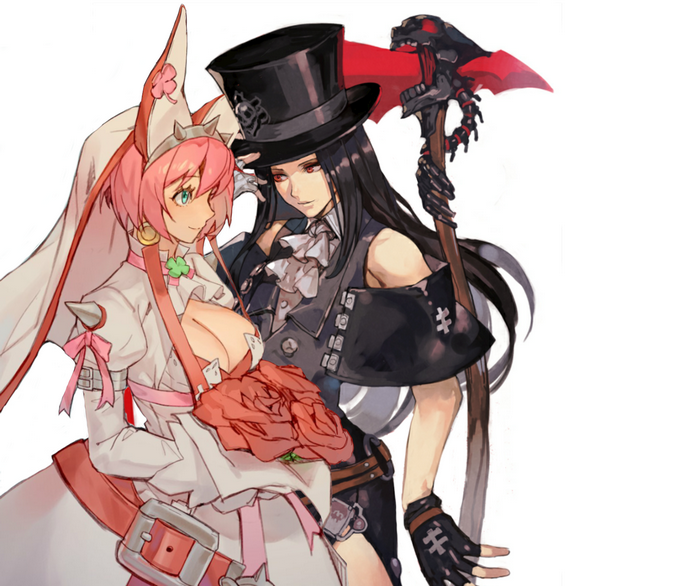 Elphelt Valentine and Testament from Guilty Gear