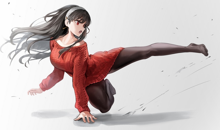 Yor Forger from Spy x Family in a dynamic pose