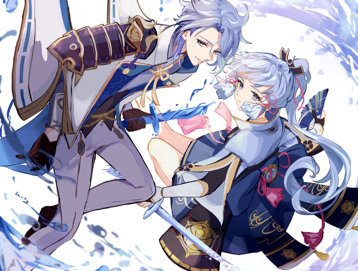 Kamisato Ayato and Kamisato Ayaka from Genshin Impact