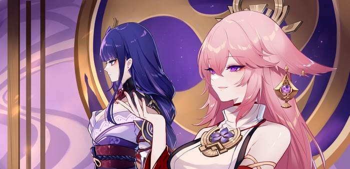 4K Genshin Impact: Raiden Shogun and Yae Miko